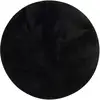 Image de Tapis en fausse fourrure rond uni noir 160x160 cm