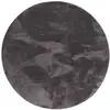 Image de Tapis en fausse fourrure rond uni anthracite 160x160 cm