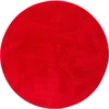 Image de Tapis en fausse fourrure rond uni rouge 200x200 cm