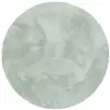 Image de Tapis en fausse fourrure rond uni vert 160x160 cm