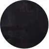 Image de Tapis lavable et antidérapant, uni, noir, 200 cm, rond