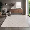 Image de Tapis brillant style salon, beige, 140 x 200 cm