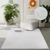 Image de Tapis moderne antidérapant salon optique 3d, blanc sale, 80 x 150 cm