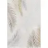 Image de Tapis poil ras motif feuilles palmier moderne, crème, 140 x 200 cm