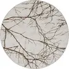 Image de Tapis poils courts noeuds salon moderne, crème, 200 cm rond