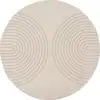 Image de Tapis moderne salon scandinave, beige, 120 cm, ronde
