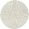 Image de Tapis moderne relief, crème, rond, 120 cm