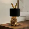 Image de Lampe à poser en textile noir