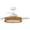 Image de Ventilateur de plafond avec lampe en bois marron