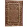 Image de Tapis à bordure classique en polyester rouge multicolore 40x60 cm