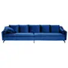 Image de Canapé 4 places 4 personnes en velours bleu