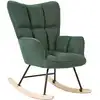 Image de Fauteuil à bascule tissu vert émeraude