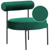 Image de Fauteuil en velours vert h66