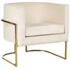 Image de Fauteuil en velours beige h71