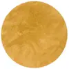 Image de Tapis à poils longs moelleux rond jaune curry 120x120 cm
