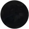 Image de Tapis à poils longs moelleux rond noir 120x120 cm