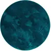 Image de Tapis à poils longs moelleux rond pétrole 120x120 cm