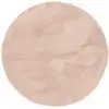 Image de Tapis en fausse fourrure rond uni vieux rose 160x160 cm