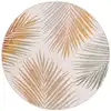 Image de Tapis rond à feuilles beige 120x120 cm