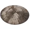 Image de Tapis abstrait moderne, marron, 120 cm rond