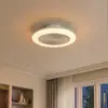 Image de Ventilateur de plafond avec lampe en plastique blanc