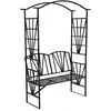 Image de Arche de jardin avec banc intégré noir