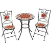 Image de Ensemble table et chaises de jardin mosaique acier 2 pers. Marron