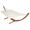Image de 2 places hamac sur pied, toile coton-poly, blanc 415x150x124cm