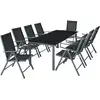 Image de Lot de 9 chaises pliantes aluminium, gris anthracite, 189x90x73cm
