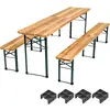 Image de Table de jardin pliante avec bancs marron