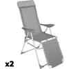 Image de Lot de 2 chaises de jardin aluminium gris résistantes intempéries/uv