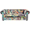 Image de Canapé 3 places 3 personnes en tissu multicolore