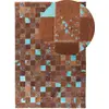 Image de Tapis en cuir véritable marron 200x140cm