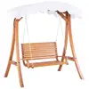 Image de Balancelle de jardin en bois avec baldaquin détachable