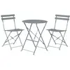 Image de Ensemble bistrot d'extérieur pliant métal gris