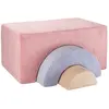 Image de Ensemble de jeu arc-en-ciel en velours mousse rose 75 x 37 x 49 cm
