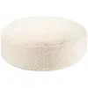 Image de Pouf rond bouclé polyester blanc crème 65 x 65 x 20 cm