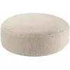 Image de Pouf rond bouclé polyester beige biscuit 65 x 65 x 20 cm