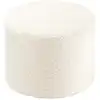 Image de Pouf bouclé polyester blanc crème 40 x 25 x 40 cm
