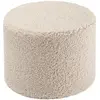 Image de Pouf bouclé polyester beige biscuit 40 x 25 x 40 cm