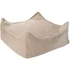 Image de Pouf carré bouclé polyester beige biscuit 60 x 60 x 20 cm