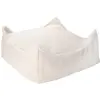 Image de Pouf carré bouclé polyester blanc crème 60 x 60 x 20 cm