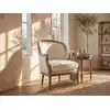 Image de Fauteuil droit lin cr ¨me