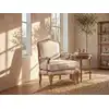 Image de Fauteuil droit lin beige