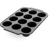 Image de Moule à muffin 12 cups noir en acier