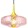 Image de Suspension led verre diamètre 28cm rose