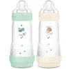 Image de Lot de 2 Biberons - - Easy Start - Anti-colique Classique - 320 ml - Tétine débit 3 - Menthe + Coton
