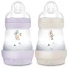 Image de MAM Lot de 2 Biberons Easy Start Anti-Colique 0+ mois, 160ml, Lilas+Sable en occasion ou reconditionné