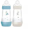 Image de MAM | Lot de 2 biberons Easy Start Anti-Colique 2+ mois débit moyen (2 x 260 ml) Océan + Nature   Biberon pour réduire les coliques et l'inconfort de bébé   Biberon bébé compatible avec l'allaitement en occasion ou reconditionné