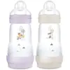 Image de Lot de 2 Biberons - - Easy Start / Anti-Colique - 260 ml - Tétine Débit 2 - Lilas + Sable